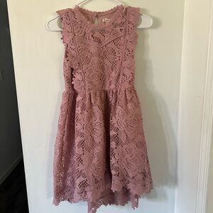 Elegant Pink Lace Kids Dress